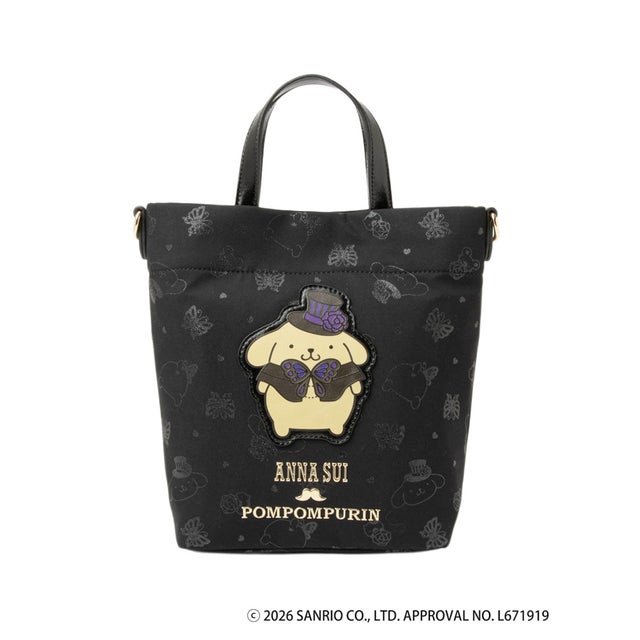 × POMPOMPURIN ミニショルダーバッグ （クロ）