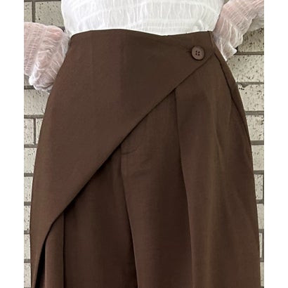 アンピルーラ Ampirula ラップ風パンツ パンツ レディース ハイウエスト（ブラウン）｜詳細画像