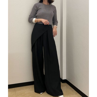 アンピルーラ Ampirula ラップ風パンツ パンツ レディース ハイウエスト（ブラック）｜詳細画像