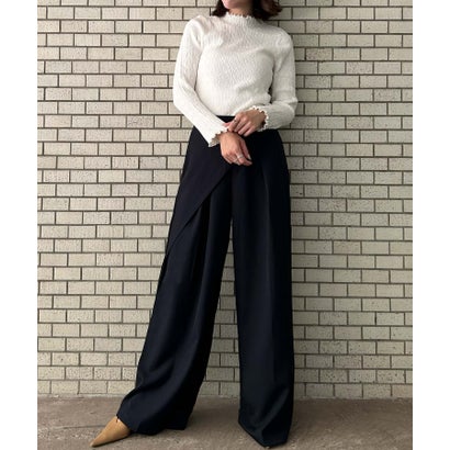 アンピルーラ Ampirula ラップ風パンツ パンツ レディース ハイウエスト（ネイビー）｜詳細画像