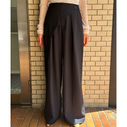アンピルーラ Ampirula ラップ風パンツ パンツ レディース ハイウエスト（ネイビー）｜詳細画像