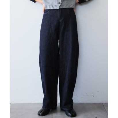 アンピルーラ Ampirula バレルレッグ ジーンズ レディース デニムパンツ レディース（ネイビー）｜詳細画像