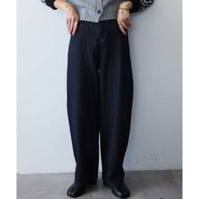 アンピルーラ Ampirula バレルレッグ ジーンズ レディース デニムパンツ レディース（ネイビー）｜詳細画像