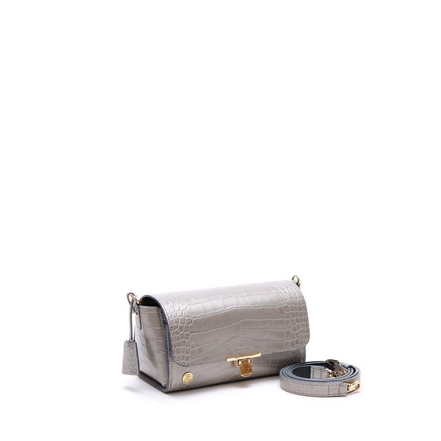 【日本製 MADE IN JAPAN】クロコ型押しラウンドクラッチショルダー GRIGIO （GRIGIO）
