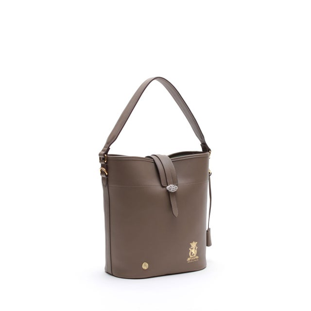 【日本製 MADE IN JAPAN】クラシックアニルブリロ/アールデコバケットトート25cm(Dカン+) ANTIQUE BROWN （ANTIQUE BROWN）