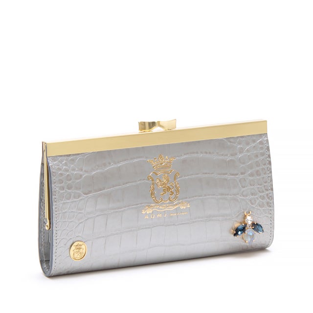 【日本製 MADE IN JAPAN】クロコ型押し/ザ・ビーガマグチウォレット ARGENT （ARGENT）