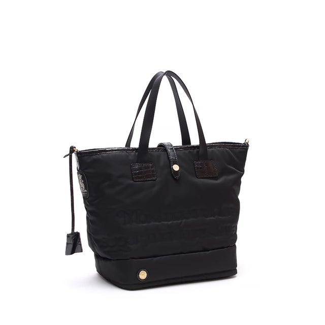 【日本製 MADE IN JAPAN】デービス/ステッチ刺しゅうクルーザートート26cm(Dカン＋) BLACK/ONYX （BLACK/ONYX）