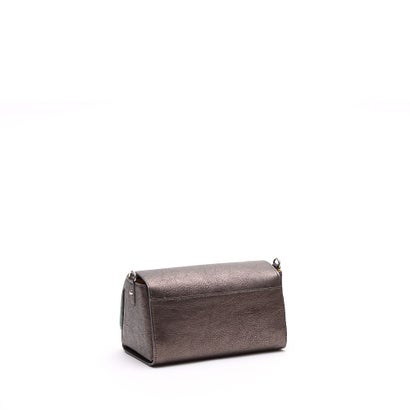 【日本製 MADE IN JAPAN】メタリックレザー/ラウンドターンロックショルダー GRAPHITE,AN （GRAPHITE,AN）｜詳細画像
