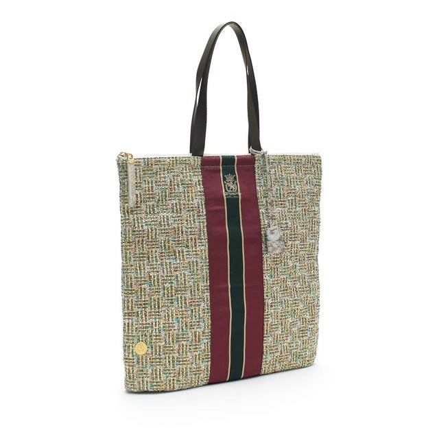 【日本製 MADE IN JAPAN】サマー/スリムショルダートート39cm GREEN×GOLD （GREEN×GOLD）