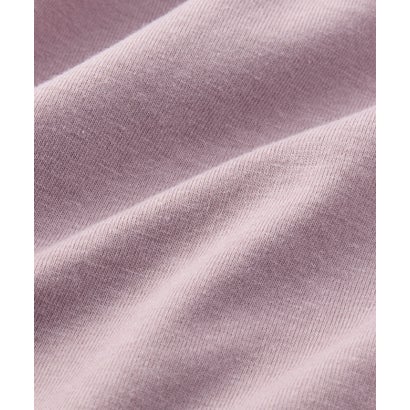 【8分袖新登場！】柔らか綿混素材パール調ボタンTシャツ （ダスティブルー 8分袖）｜詳細画像