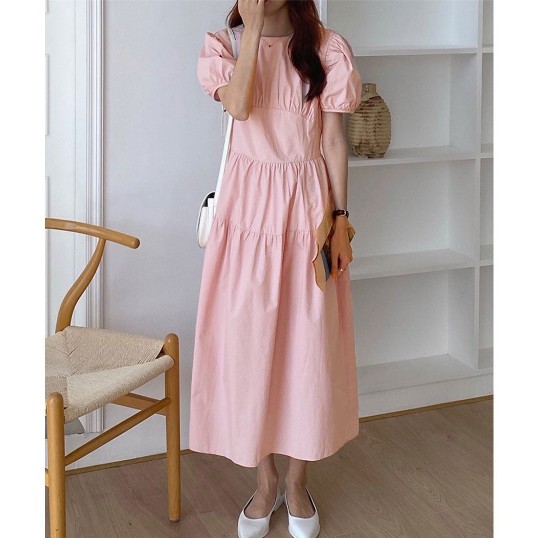 Aimoon パフスリーブ ロングワンピース -ファッション通販 FASHION WALKER