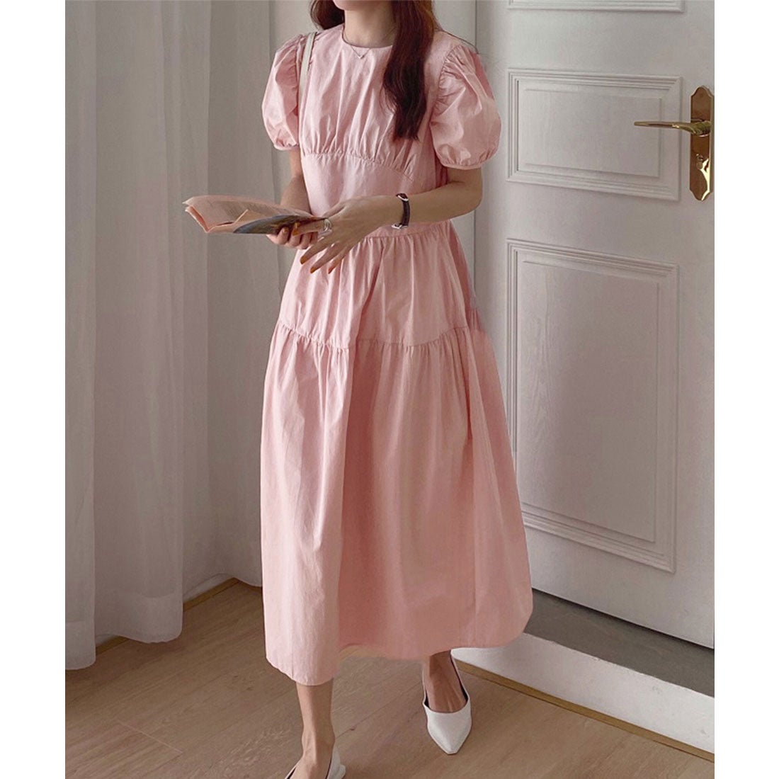 Aimoon パフスリーブ ロングワンピース -ファッション通販 FASHION WALKER