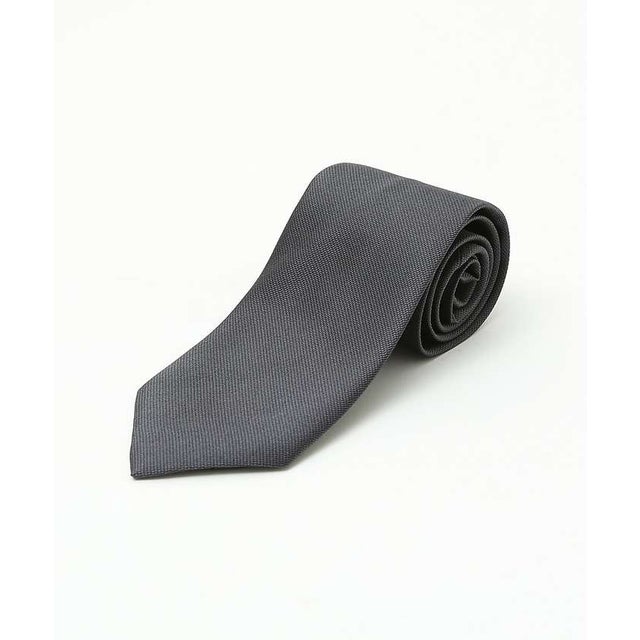【JapanMade/展開店舗限定】ソリッド 無地 ネクタイ （グレー）