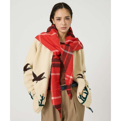 【TWEEDMILL / ツイードミル】大判トライアングル ストール / トライ （レッド）｜詳細画像