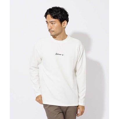 アバハウス ABAHOUSE フクレ ジャガード 刺繍 ロング Tシャツ （ブルーグレー）｜詳細画像