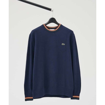 【LACOSTE / ラコステ】ボーダーリブ プルオーバーニット （ホワイト）｜詳細画像