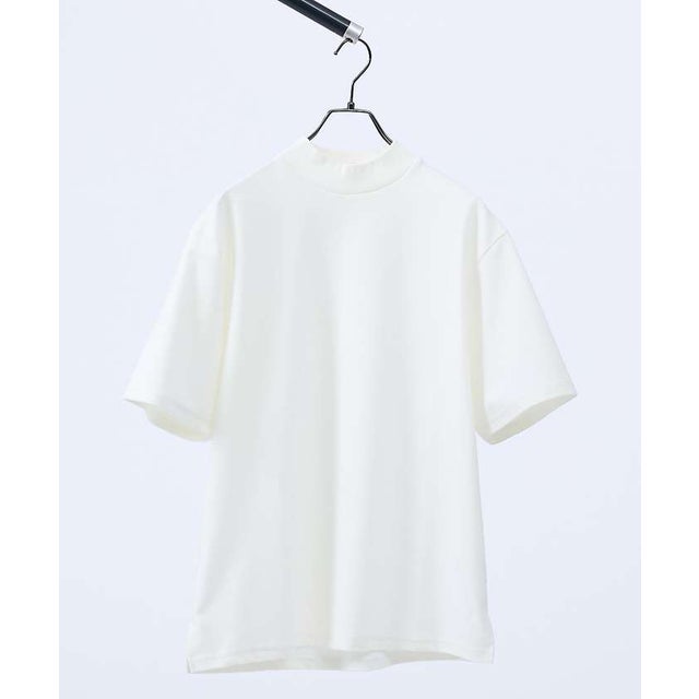【接触冷感】モックネック Tシャツ / COVEROSS(R)【予約】 （ホワイト）