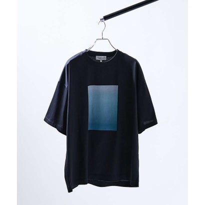 グラデーション グラフィック プリントTシャツ/オーバーサイズ （チャコールグレー）｜詳細画像