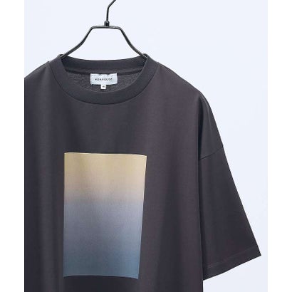 グラデーション グラフィック プリントTシャツ/オーバーサイズ （チャコールグレー）｜詳細画像