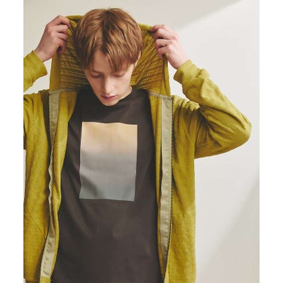 グラデーション グラフィック プリントTシャツ/オーバーサイズ （チャコールグレー）｜詳細画像