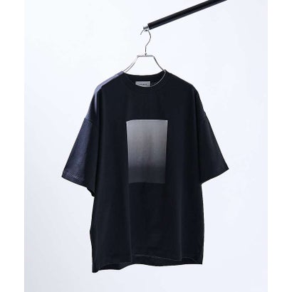 グラデーション グラフィック プリントTシャツ/オーバーサイズ （チャコールグレー）｜詳細画像