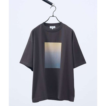 グラデーション グラフィック プリントTシャツ/オーバーサイズ （グレー系その他1）｜詳細画像