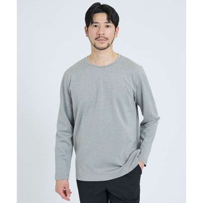 【SMART CLOSET】抗菌防臭 ポンチクルーネック 長袖Tシャツ （ネイビー）｜詳細画像