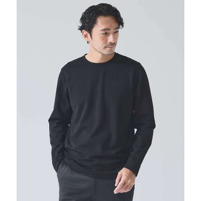 【SMART CLOSET】抗菌防臭 ポンチクルーネック 長袖Tシャツ （ネイビー）｜詳細画像