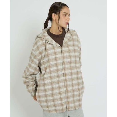 【NANGA / ナンガ】GRID TARTAN FIELD HOOD SHIR （ブルー）｜詳細画像