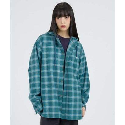 【NANGA / ナンガ】GRID TARTAN FIELD HOOD SHIR （ブルー）｜詳細画像