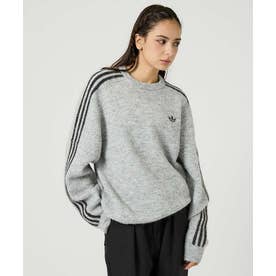 【adidas / アディダス】3STRIPES FLUFFY KNIT / 3 （グレー）
