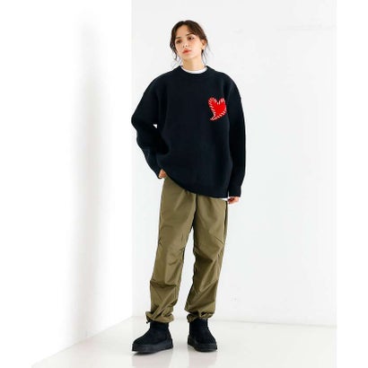【Revo.レボ】ワンポイントハートステッチルーズニット/ユニセックス/TH-3 （グレー系その他1）｜詳細画像