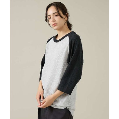 【JEMORGAN /ジェーイーモーガン 】ワッフルラグランスリーブ7分袖Tシャ （グリーン系その他1）｜詳細画像