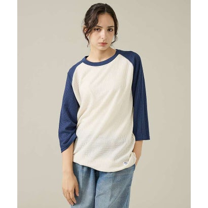 【JEMORGAN /ジェーイーモーガン 】ワッフルラグランスリーブ7分袖Tシャ （グリーン系その他1）｜詳細画像