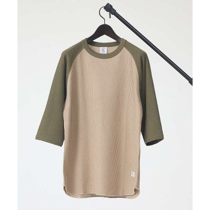 【JEMORGAN /ジェーイーモーガン 】ワッフルラグランスリーブ7分袖Tシャ （グリーン系その他1）｜詳細画像