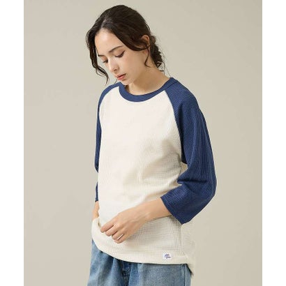【JEMORGAN /ジェーイーモーガン 】ワッフルラグランスリーブ7分袖Tシャ （グリーン系その他1）｜詳細画像