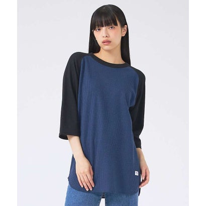 【JEMORGAN /ジェーイーモーガン 】ワッフルラグランスリーブ7分袖Tシャ （グリーン系その他1）｜詳細画像