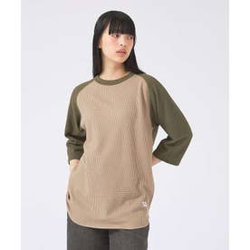 【JEMORGAN /ジェーイーモーガン 】ワッフルラグランスリーブ7分袖Tシャ （グリーン系その他1）