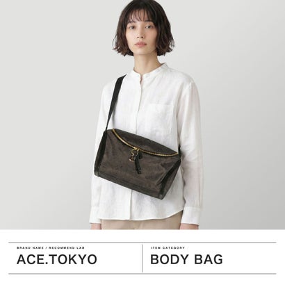 正規品5年保証 ボディバッグ レディース 斜めがけバッグ ブランド 大人 バッグ 6L A5 ショルダー 斜め掛け 猫 ネコ コラボ ワンショルダー HAyU×ace. HAyU ユッカ 17835 （モカ(ネコヘッド柄)）｜詳細画像