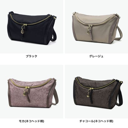 正規品5年保証 ボディバッグ レディース 斜めがけバッグ ブランド 大人 バッグ 6L A5 ショルダー 斜め掛け 猫 ネコ コラボ ワンショルダー HAyU×ace. HAyU ユッカ 17835 （モカ(ネコヘッド柄)）｜詳細画像