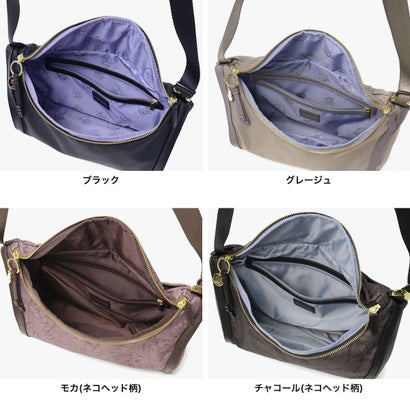 正規品5年保証 ボディバッグ レディース 斜めがけバッグ ブランド 大人 バッグ 6L A5 ショルダー 斜め掛け 猫 ネコ コラボ ワンショルダー HAyU×ace. HAyU ユッカ 17835 （モカ(ネコヘッド柄)）｜詳細画像