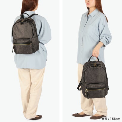 正規品5年保証 リュック レディース バッグ ブランド 大人 きれいめ カジュアル 軽量 小さめ 19L A4 猫 ネコ コラボ 旅行 HAyU×ace. HAyU ユッカ リュックサック 17836 （モカ(ネコヘッド柄)）｜詳細画像