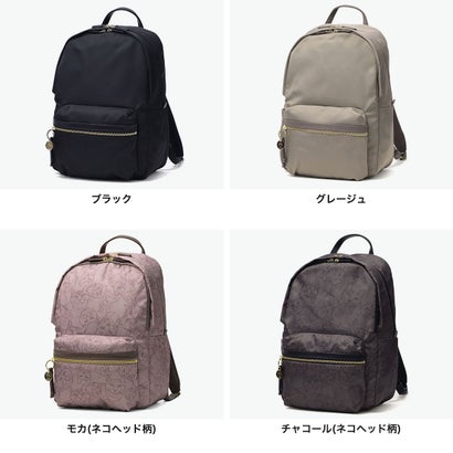 正規品5年保証 リュック レディース バッグ ブランド 大人 きれいめ カジュアル 軽量 小さめ 19L A4 猫 ネコ コラボ 旅行 HAyU×ace. HAyU ユッカ リュックサック 17836 （モカ(ネコヘッド柄)）｜詳細画像