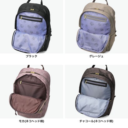 正規品5年保証 リュック レディース バッグ ブランド 大人 きれいめ カジュアル 軽量 小さめ 19L A4 猫 ネコ コラボ 旅行 HAyU×ace. HAyU ユッカ リュックサック 17836 （モカ(ネコヘッド柄)）｜詳細画像