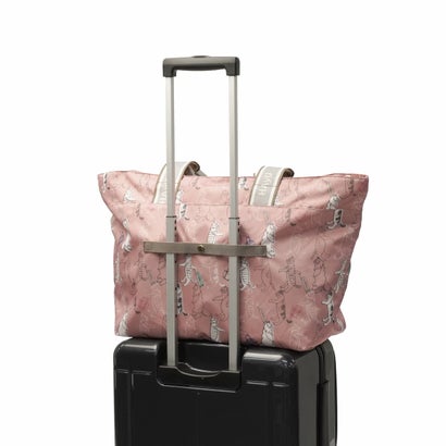 正規品5年保証 トートバッグ レディース 大きめ A4 B4 ファスナー付き ブランド 旅行 カジュアル 横 軽量 30L 軽い 肩掛け かわいい 猫 HAyU フォールディングバッグ 17862 （ブラック柄）｜詳細画像