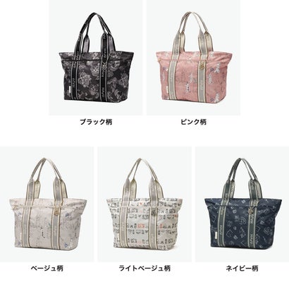エーストーキョー ace.TOKYO 正規品5年保証 トートバッグ レディース 大きめ A4 ファスナー付き ブランド 旅行 カジュアル 横 軽量 22L 軽い 肩掛け かわいい 猫 HAyU フォールディングバッグ 17861 （ブラック柄）｜詳細画像