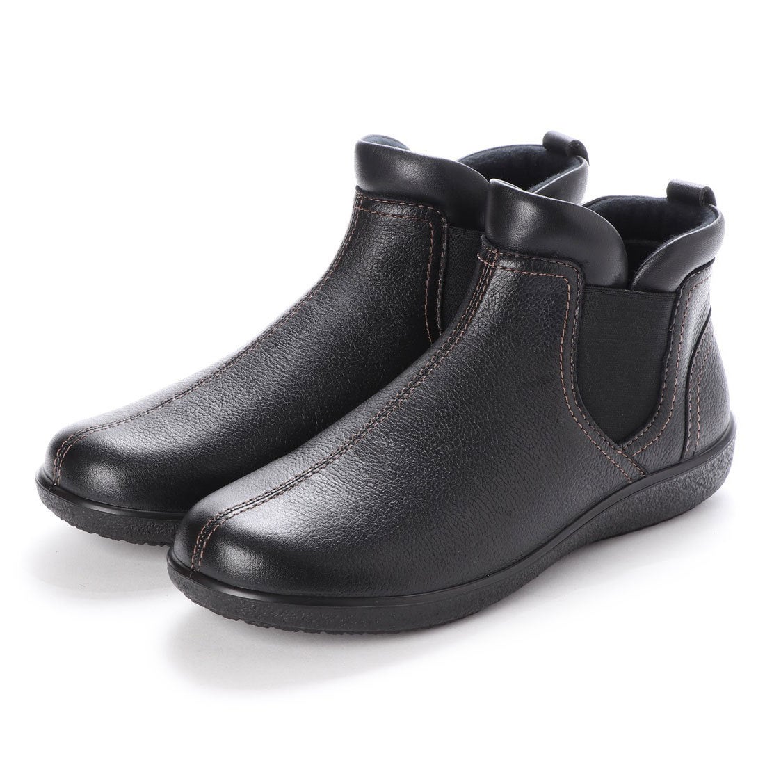 アキレスソルボ（24.5cm）ブラック ショートブーツ - ブーツ