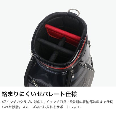 キャディバッグ メンズ レディース ゴルフ カート 9型 9.0型 かっこいい ロゴ ブランド カート式 カート型 47インチ 5分割 ラウンド キャディ ABC441 （ブラック）｜詳細画像