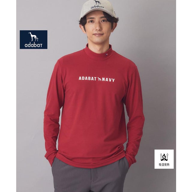 【ADABAT NAVY】ブラッシュドサーモモックT （ボルドー(064)）