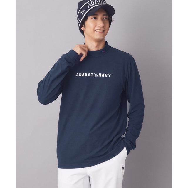 【ADABAT NAVY】ブラッシュドサーモモックT （ブルー(093)）